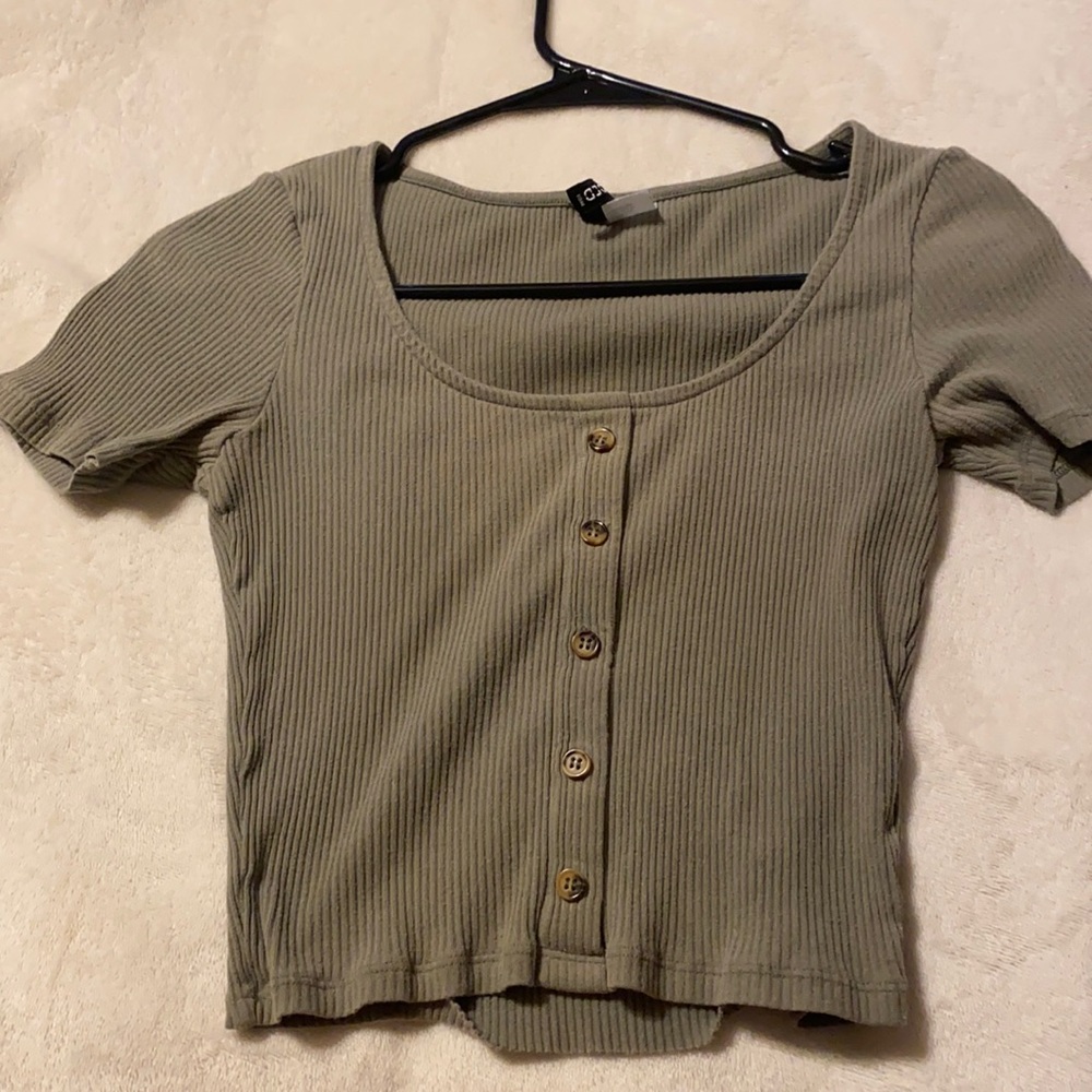 h&m army green top